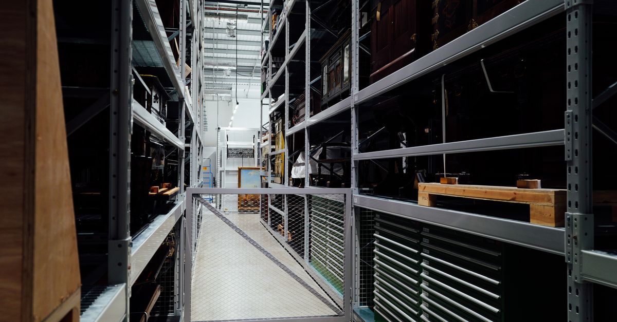 Warehouse interior with fire hydrant systems