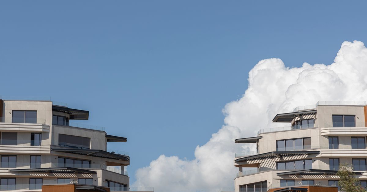 Residential apartment building with safety equipment