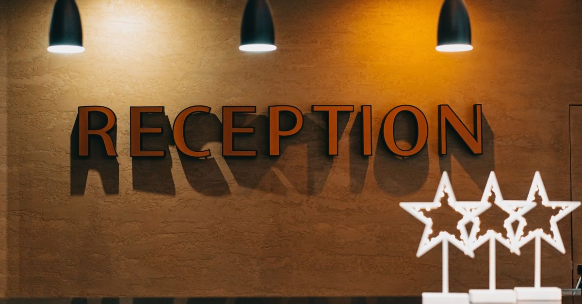 Hotel reception area after fire alarm installation